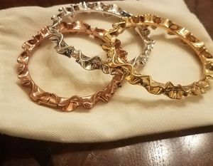 Kate Spade Heavy Metals Ruffle Bangles NWOT